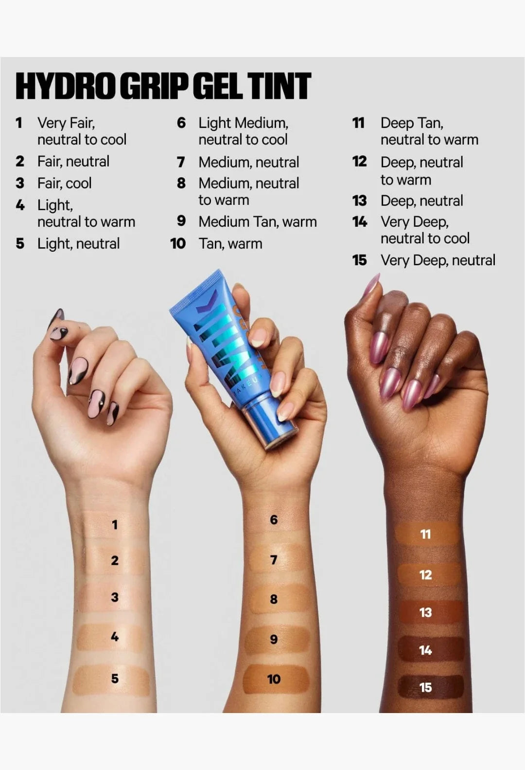 Milk Makeup Hydro Grip Hydrating Gel Skin Tint - Shade 1 Very Fair with Neutral to Cool Undertones