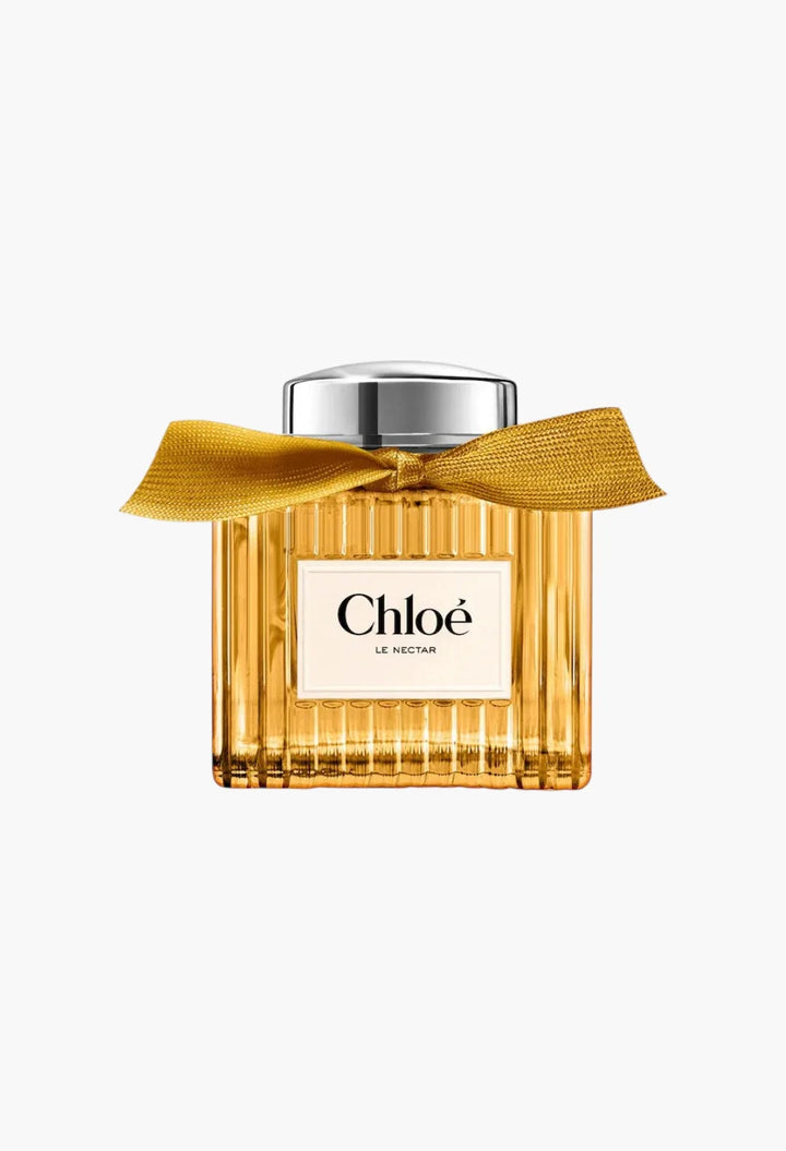 Chloé Le Nectar Parfum Intense 100ml amber pleated-glass bottle with golden-beige ribbon