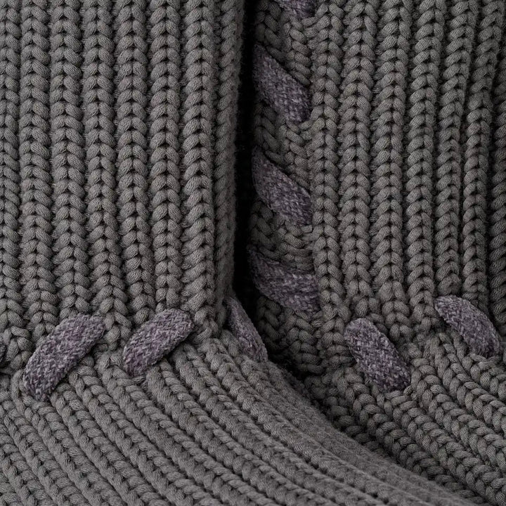 UGG Classic Tall Whipstitch Knit women's boots in charcoal, front view