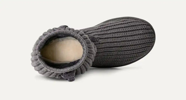 UGG Classic Tall Whipstitch Knit women's boots in charcoal, detail view