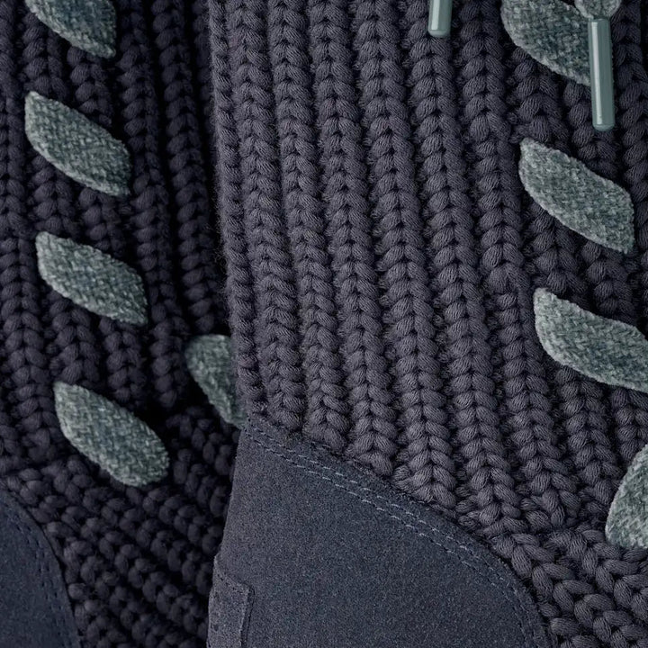 UGG Classic Tall Whipstitch Knit women's boots in dark knit, front view
