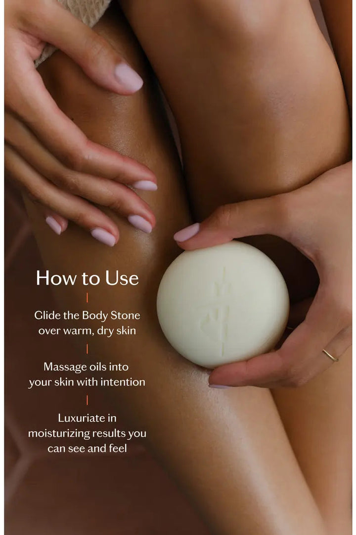 Daily Stone Ritual Set with bamboo canister and lotion bars