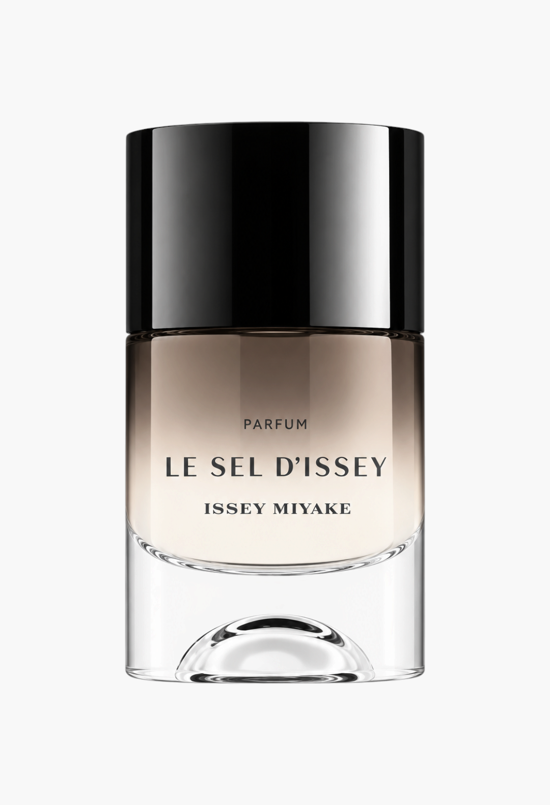 GLAM MODA Issey Miyake Le Sel Parfum bottle with a glossy black cap and dark gradient glass design.