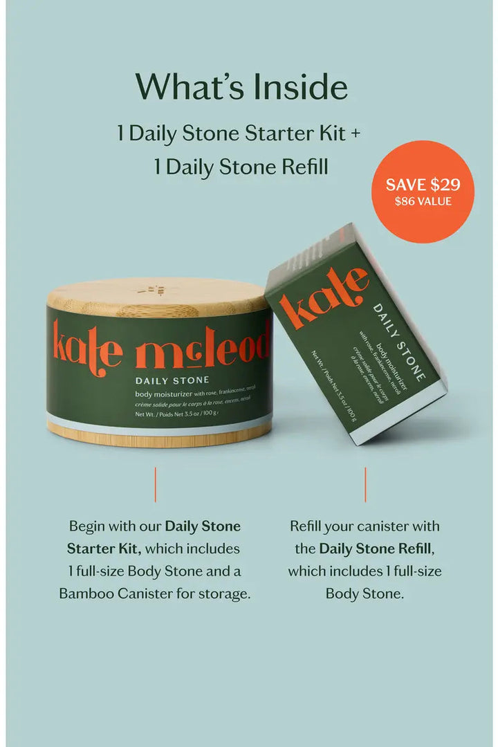 Daily Stone Ritual Set lotion bars with frankincense, rose and neroli