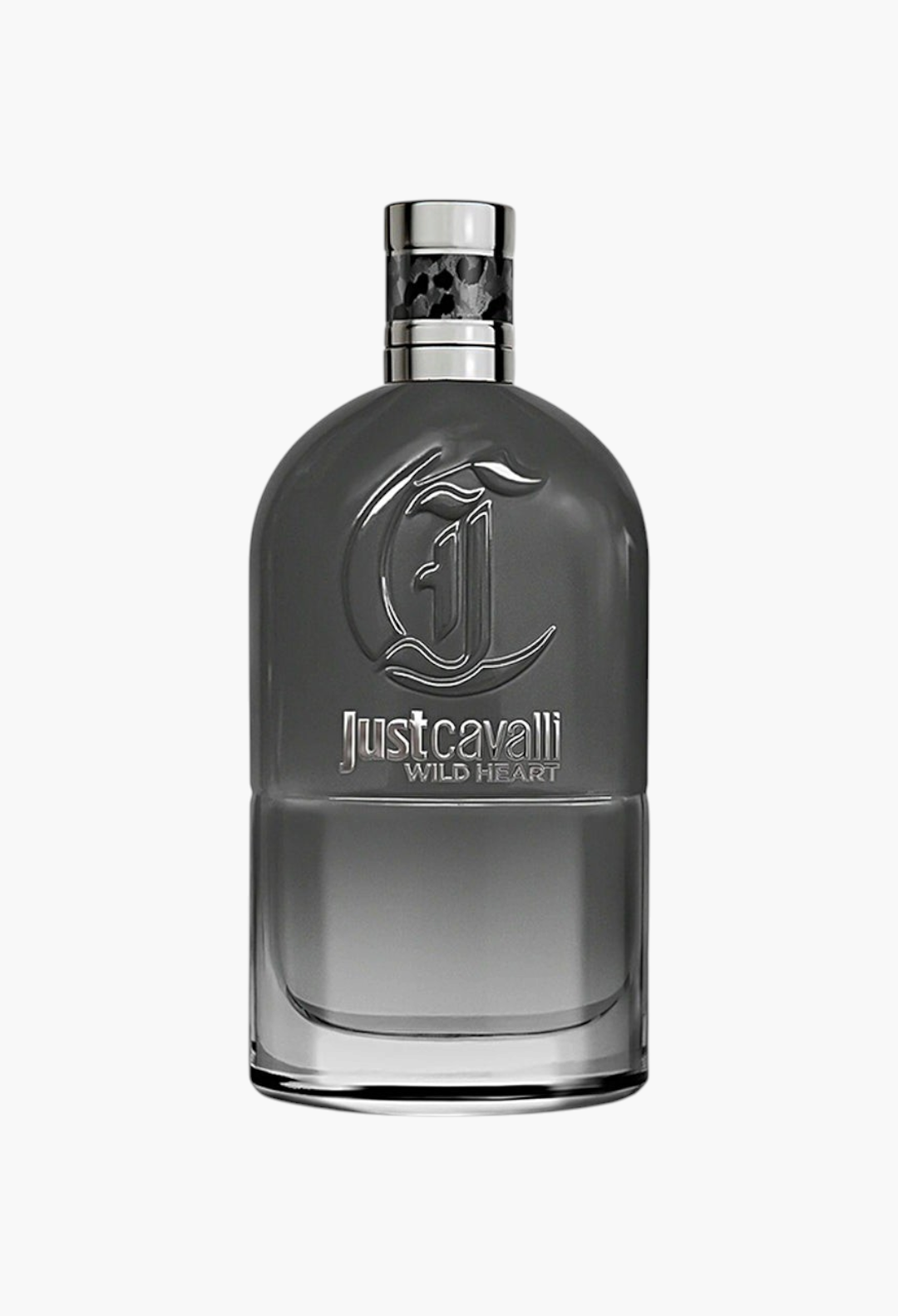 GLAM MODA Just Cavalli Wild Heart Eau de Toilette 90ml bottle with dark grey glass and silver cap