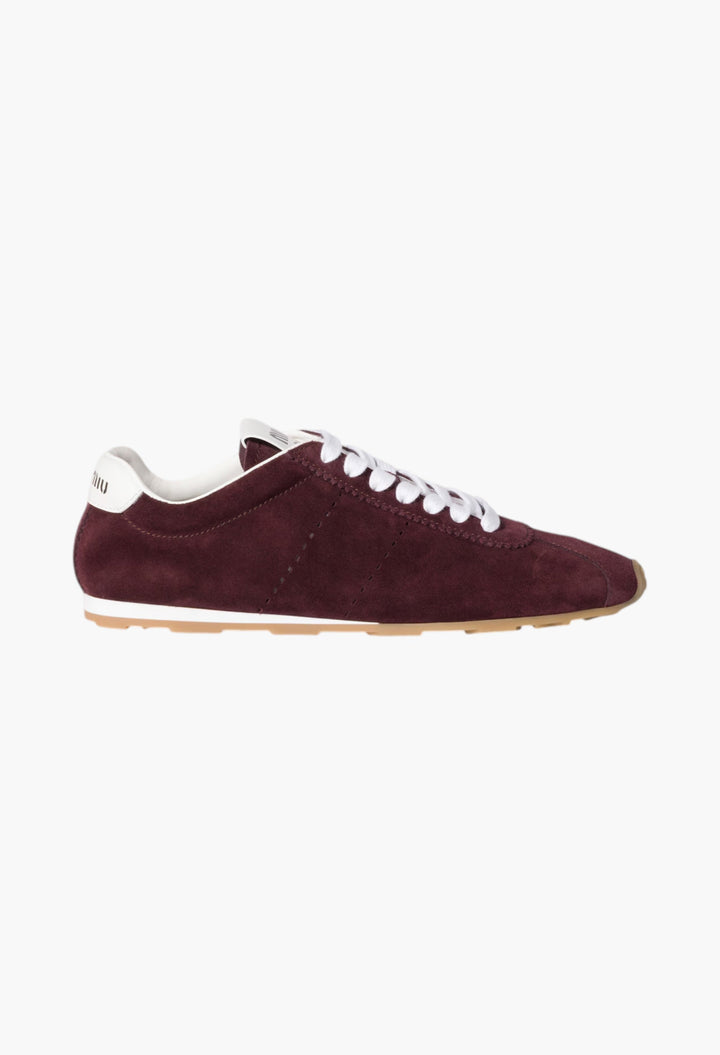 Burgundy - Plume Suede Sneakers - GLAM MODA