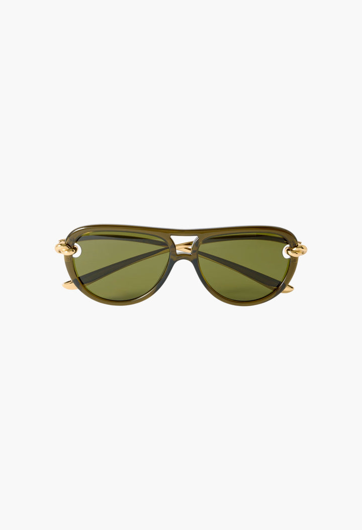 New Knot Aviator-Style Acetate And Gold-Tone Sunglasses - GLAM MODA