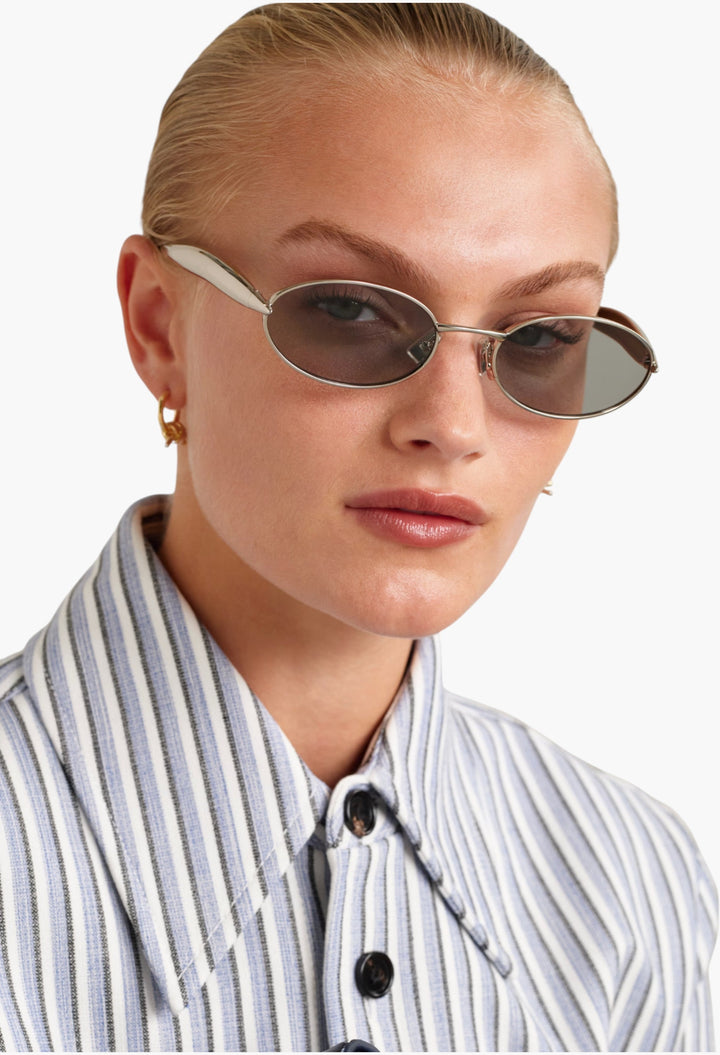 Sardine Oval-Frame Gold-Tone Sunglasses - GLAM MODA