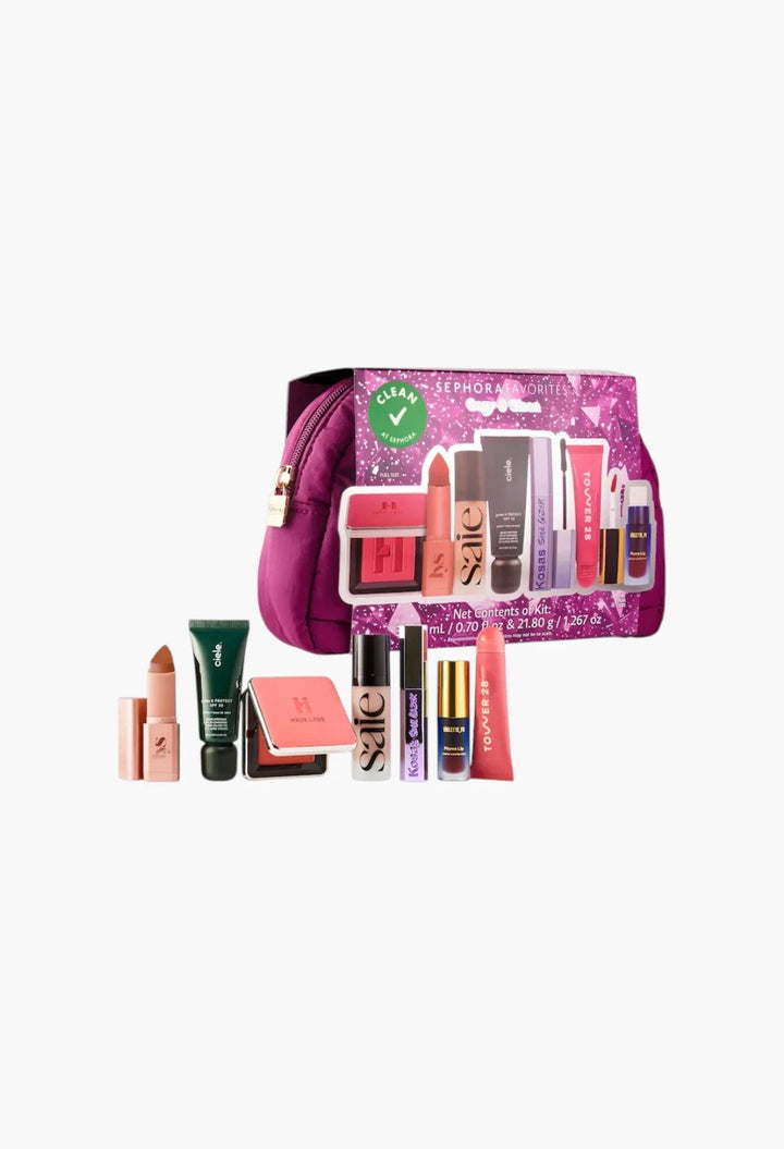 Cozy & Clean Makeup Value Set with seven clean beauty products