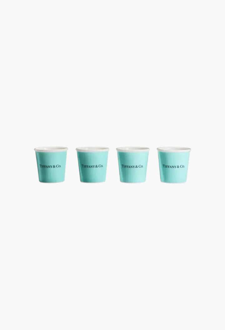 Tiffany espresso cups in bone china, set of four