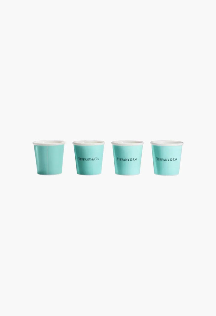 Tiffany espresso cups in bone china, set of four