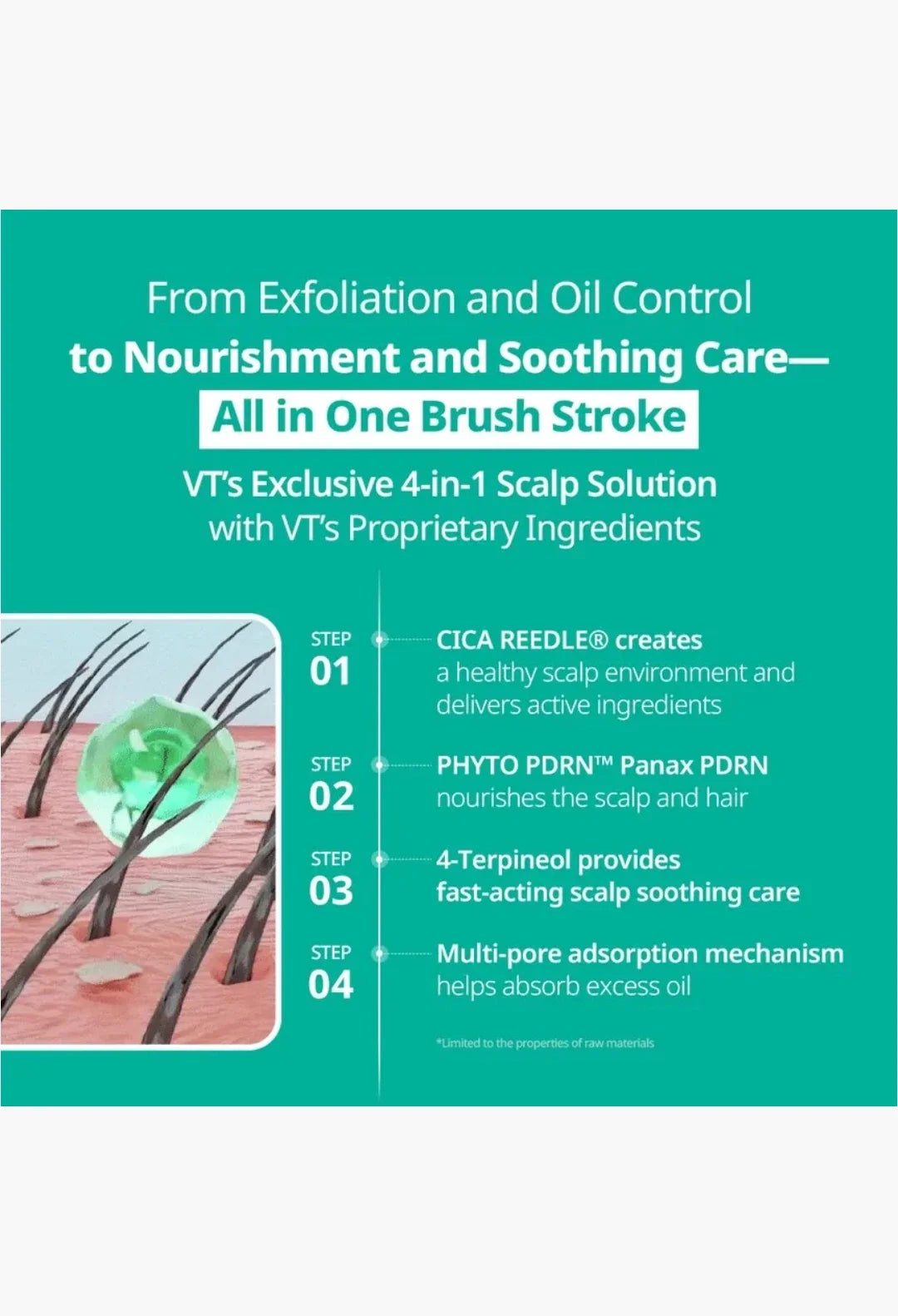 VT PDRN Reedle Shot Brush Hair Serum packaging