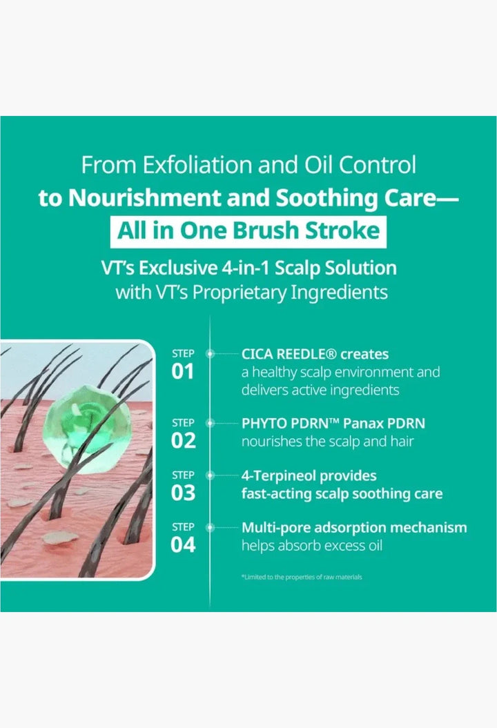 VT PDRN Reedle Shot Brush Hair Serum packaging