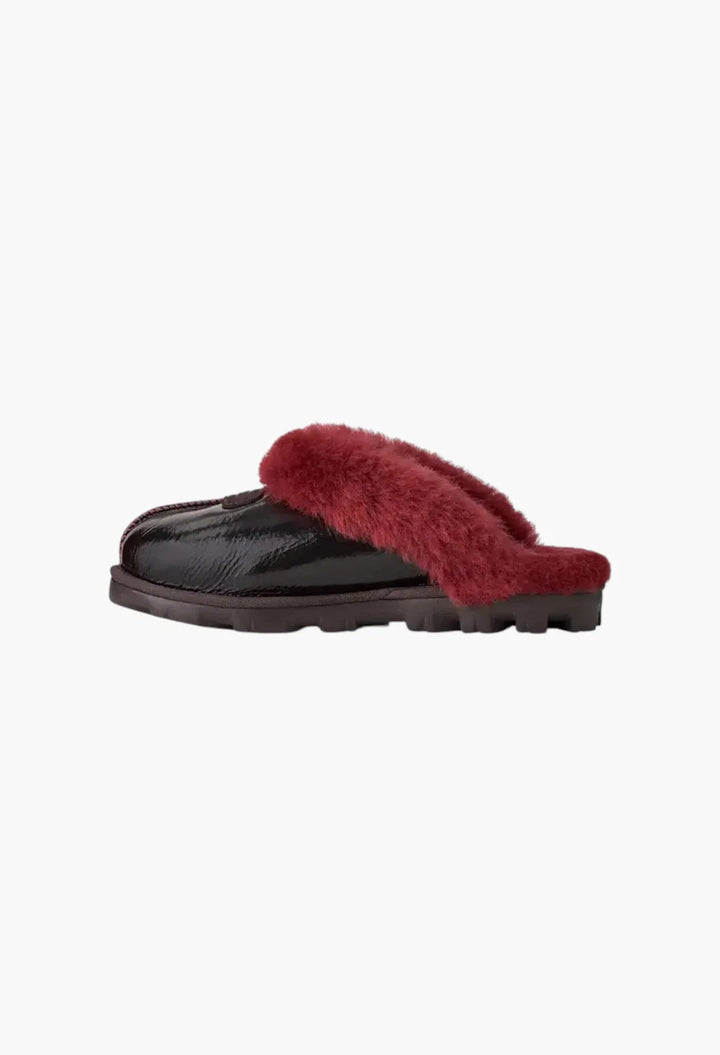 UGG Women's Coquette Crinkle slipper in Dark Caramel, top view
