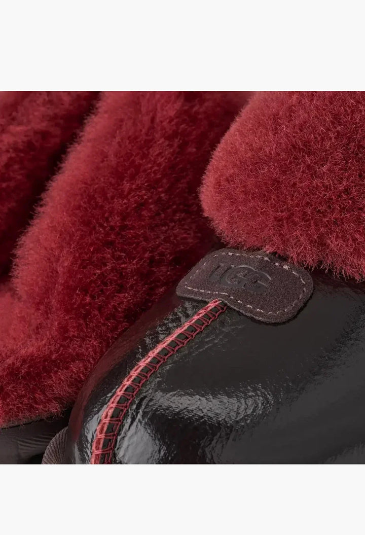 UGG Women's Coquette Crinkle slipper in Dark Caramel, detail view