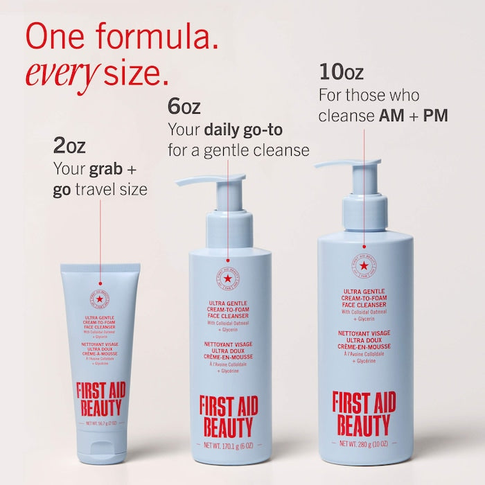 Ultra Gentle Pure Skin Cream-to-Foam Face Cleanser with Colloidal Oatmeal + Glycerin - GLAM MODA