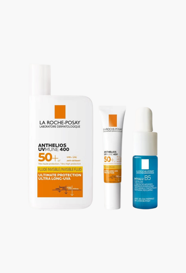 GLAM MODA La Roche-Posay Anthelios SPF 50+ sun cream and Hyalu B5 serum skincare bundle set