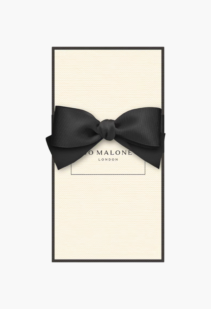 GLAM MODA Sea Salt & Bergamot cologne gift box in cream with a black border and elegant black ribbon bow