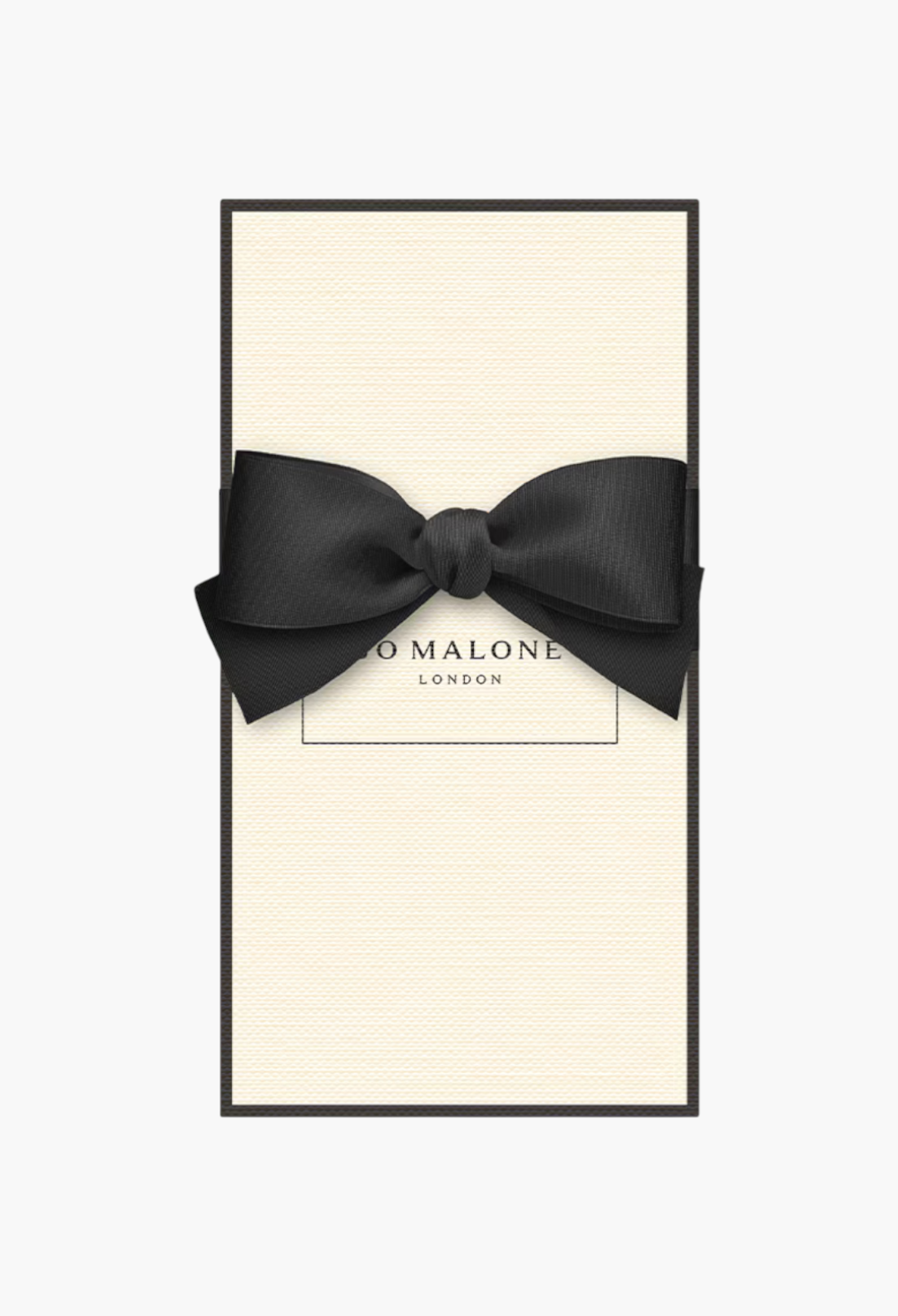 GLAM MODA English Oak & Hazelnut cologne gift box in cream with a black border and elegant black ribbon bow