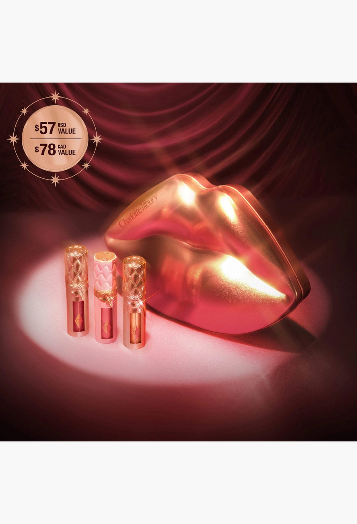 Charlotte Tilbury Mini Big Lip Plumpgasm Plumping Lip Gloss Trio Makeup Gift Set