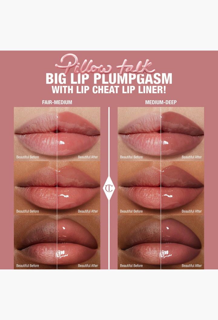 Charlotte Tilbury Mini Pillow Talk Plumpgasm Lip Liner and Lip Gloss Set