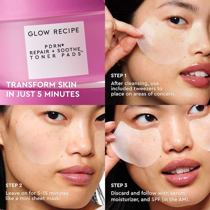 PDRN Repair + Soothe Korean Prickly Pear Toner Pads For Skin Barrier Repair - GLAM MODA