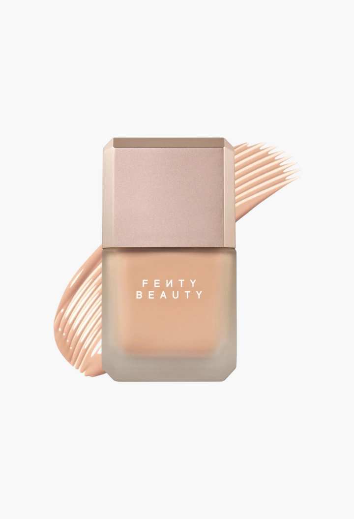 GLAM MODA Fenty Beauty Pro Filt'r longwear liquid foundation in a frosted glass bottle with a beige cap