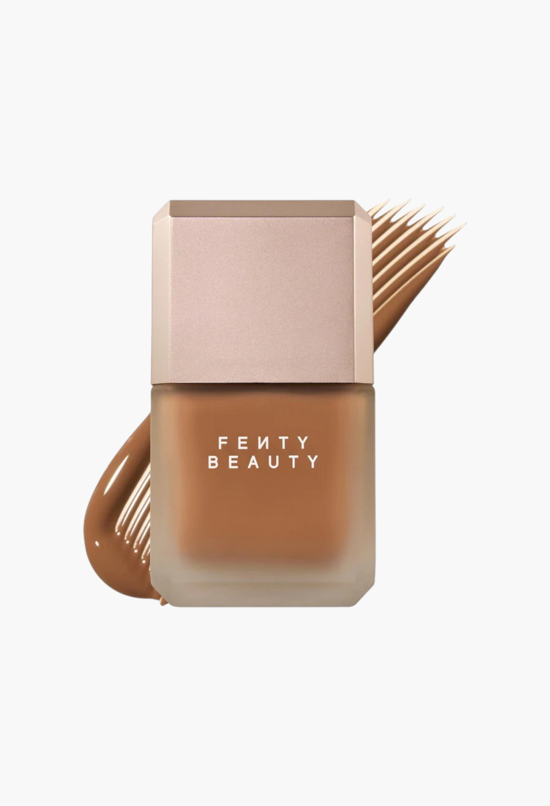 GLAM MODA Fenty Beauty Pro Filt'r longwear liquid foundation in a medium-deep shade with a matte glass bottle